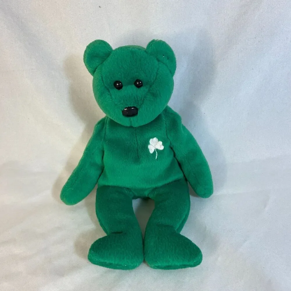 #8301 TY ERIN 1997 RETIRED PLUSH BEAR GREEN 8 IN